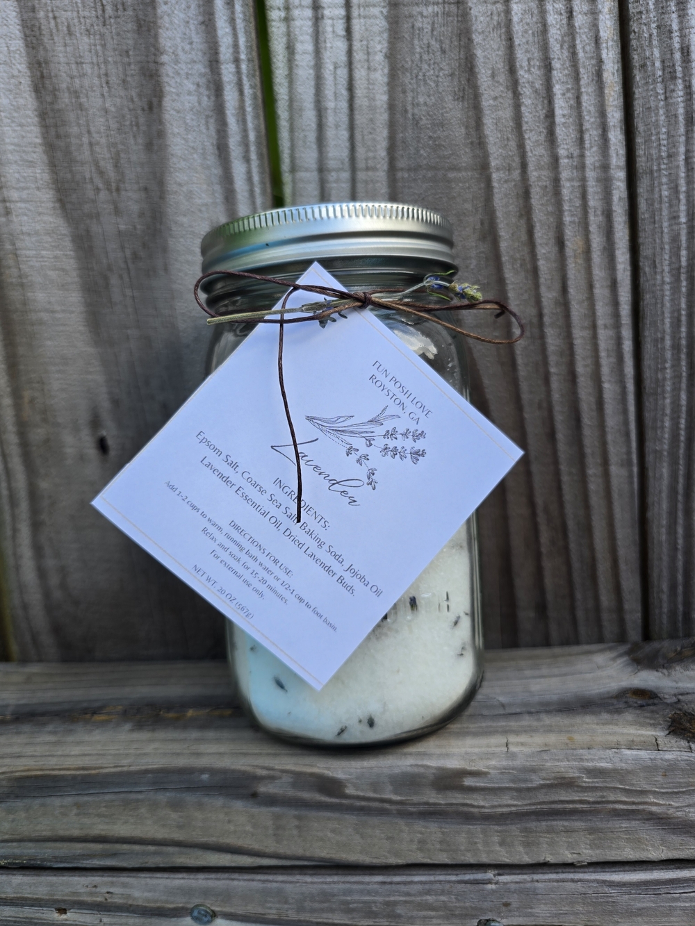Lavender Bath Soak in Mason Jar Homemade